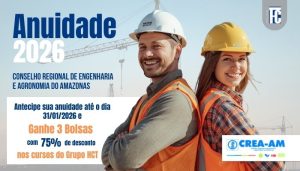 Grupo HCT oferece três bolsas para profissionais adimplentes do Crea-AM