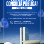 Consulta pública sobre piso salarial da Engenharia está aberta no Senado; veja como votar