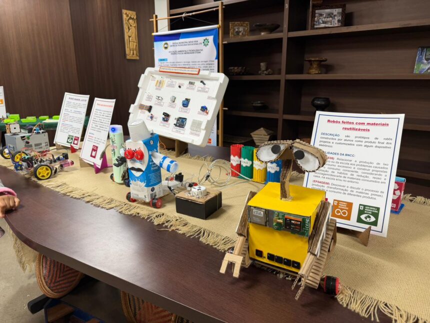 Estudantes visitam exposição de sustentabilidade e tecnologia