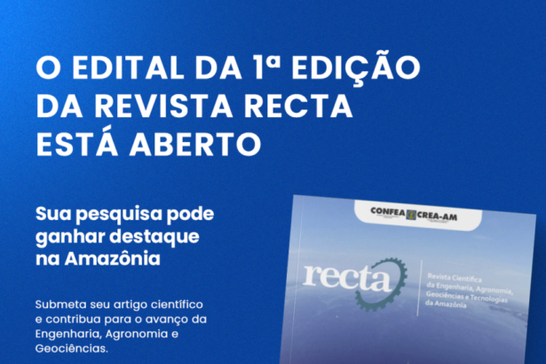 CREA-AM abre chamada para submissão de artigos científicos para a Revista RECTA 2026