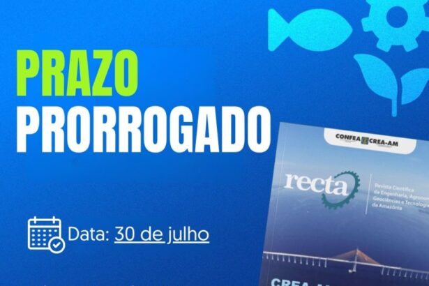 Crea-AM prorroga prazo para submissão de artigos da primeira edição da RECTA