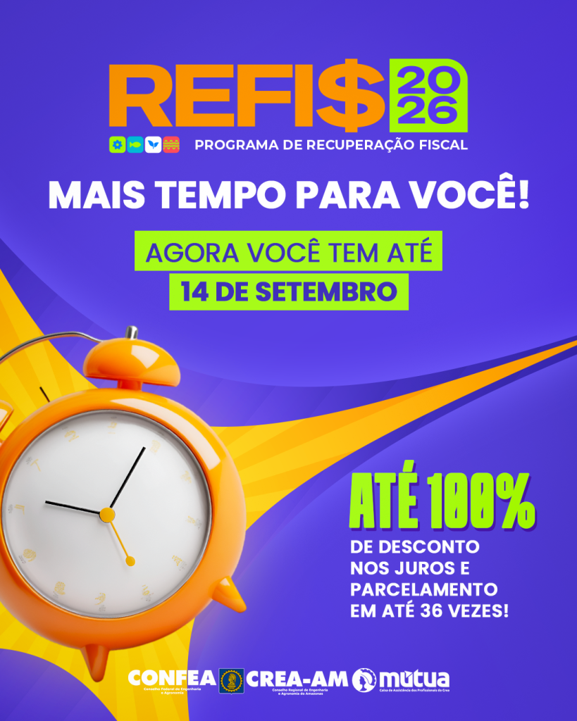 Crea Amazonas amplia prazo para adesão ao Refis 2026 até 14 de setembro