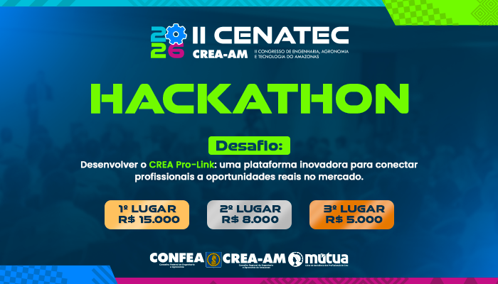 II CENATEC: Crea-AM lança desafio de inovação com R$ 28 mil em premiações; veja como participar